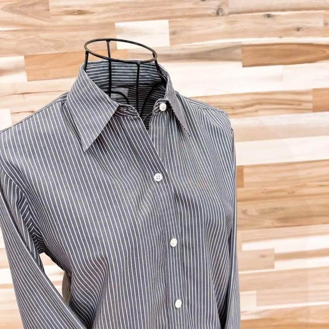 【ブルックスブラザーズ】コットン バイカラー ストライプ 長袖シャツ グレー×白【HFby6PR】レディース・洋服・春夏・秋冬【T4M4K3Y】_画像7