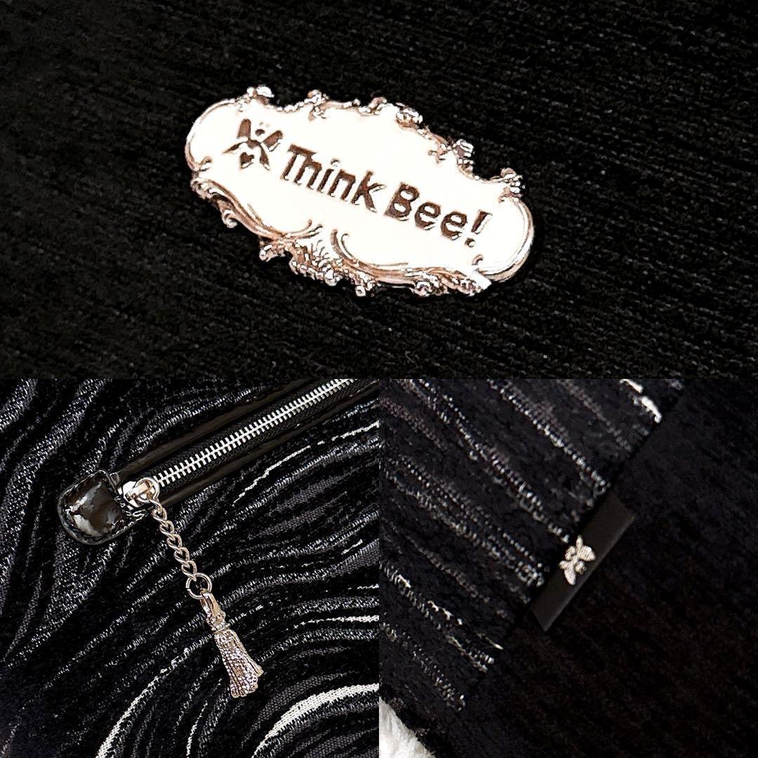 【シンクビー】ジャガード ウェーブ パターン トートバッグ モノトーン 黒×白【HFby6PR】レディース・バッグ・春夏・秋冬【G4W4X9H】_画像3