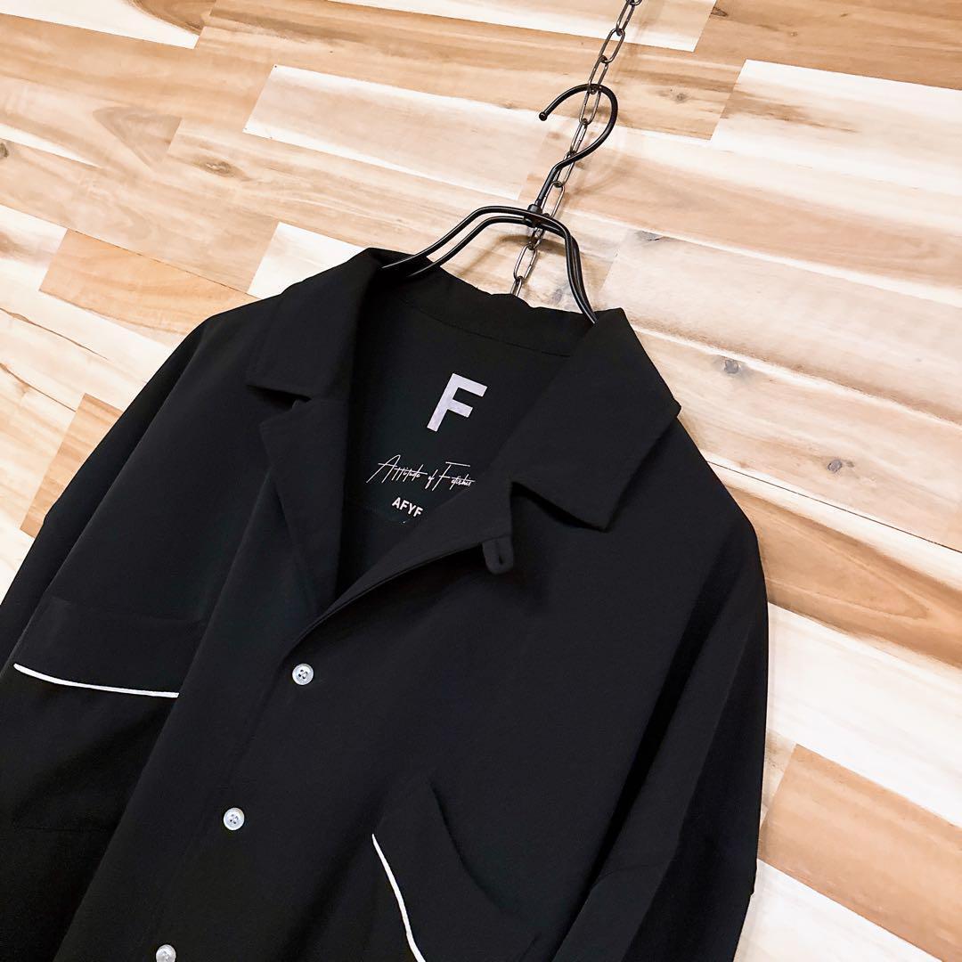 レア【エーエフワイエフ】スクエア ロゴ オーバーサイズ 長袖シャツ ソビエト 黒【HFby6PR】メンズ・洋服・春夏・秋冬【M7K3T4K】_画像2