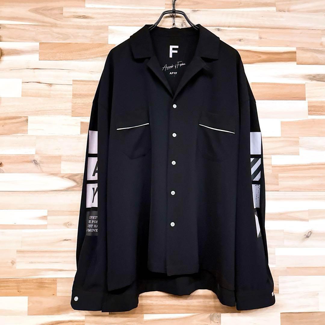 レア【エーエフワイエフ】スクエア ロゴ オーバーサイズ 長袖シャツ ソビエト 黒【HFby6PR】メンズ・洋服・春夏・秋冬【M7K3T4K】_画像5