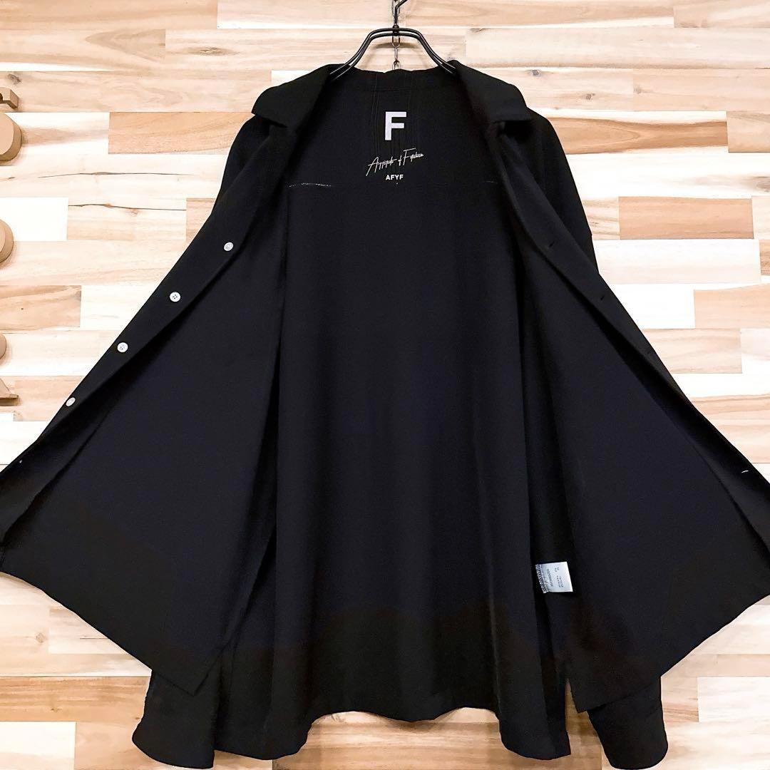 レア【エーエフワイエフ】スクエア ロゴ オーバーサイズ 長袖シャツ ソビエト 黒【HFby6PR】メンズ・洋服・春夏・秋冬【M7K3T4K】_画像6