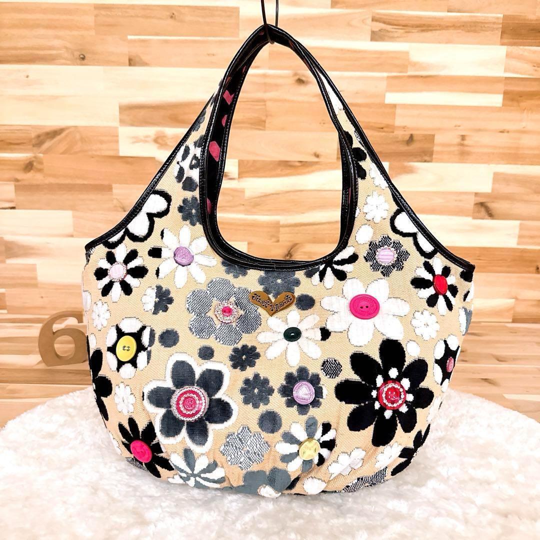 【シンクビー】マーガレット フラワー ゴブラン トートバッグ 花柄 ベージュ【HFby6PR】レディース・バッグ・春夏・秋冬【D9T3G9A】_画像2