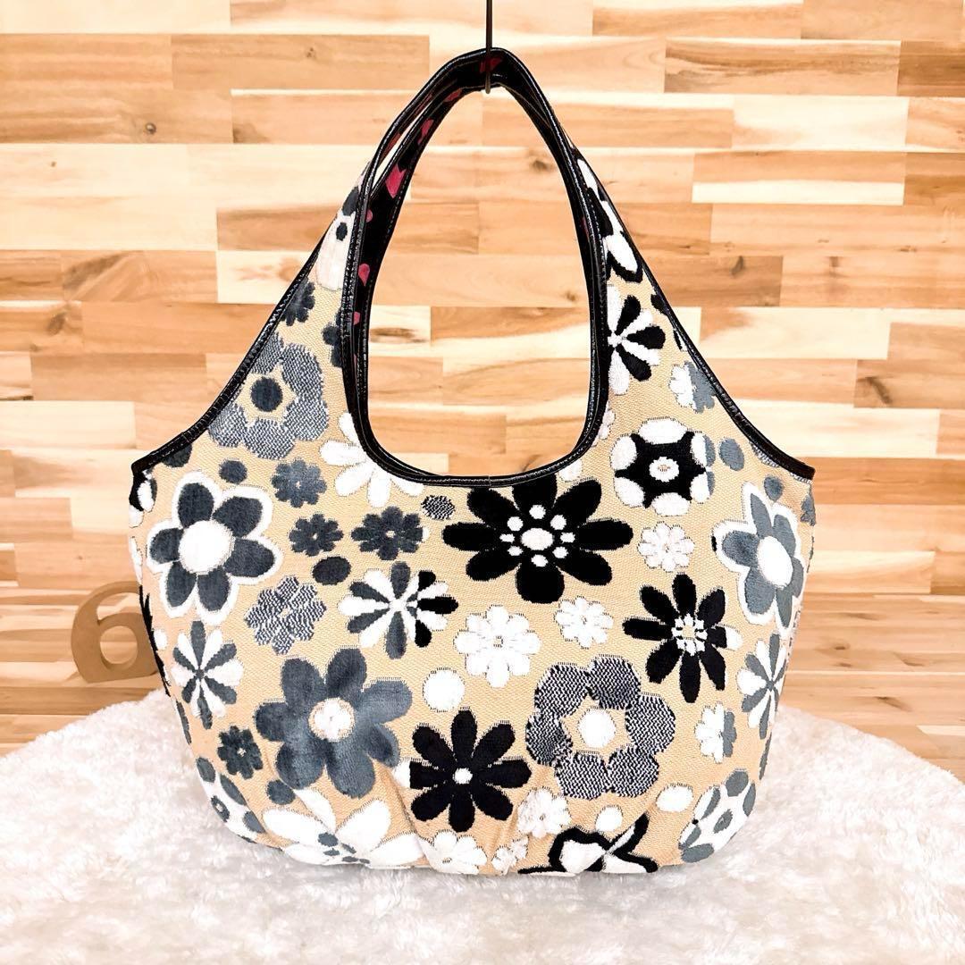 【シンクビー】マーガレット フラワー ゴブラン トートバッグ 花柄 ベージュ【HFby6PR】レディース・バッグ・春夏・秋冬【D9T3G9A】_画像4