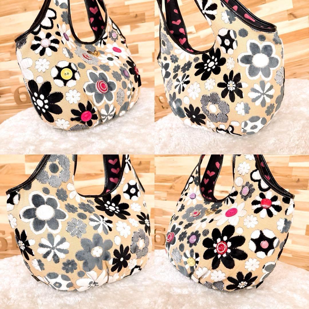 【シンクビー】マーガレット フラワー ゴブラン トートバッグ 花柄 ベージュ【HFby6PR】レディース・バッグ・春夏・秋冬【D9T3G9A】_画像7