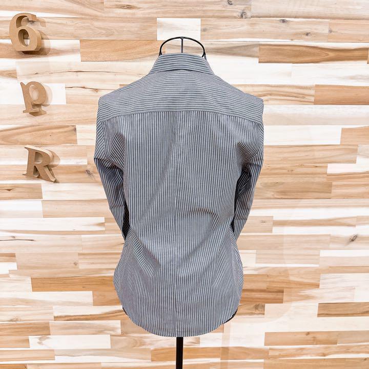 【ブルックスブラザーズ】コットン バイカラー ストライプ 長袖シャツ グレー×白【HFby6PR】レディース・洋服・春夏・秋冬【T4M4K3Y】_画像4