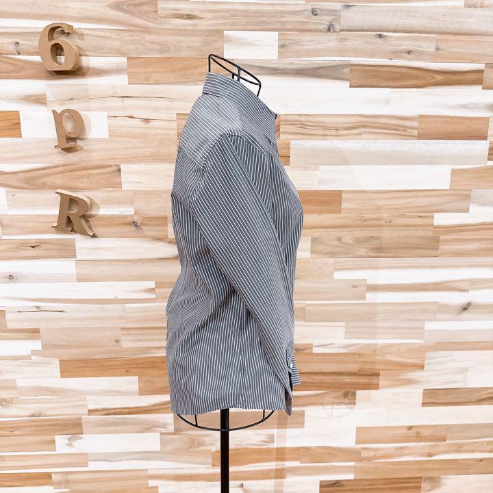 【ブルックスブラザーズ】コットン バイカラー ストライプ 長袖シャツ グレー×白【HFby6PR】レディース・洋服・春夏・秋冬【T4M4K3Y】_画像6