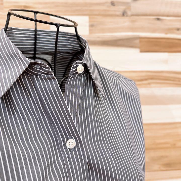 【ブルックスブラザーズ】コットン バイカラー ストライプ 長袖シャツ グレー×白【HFby6PR】レディース・洋服・春夏・秋冬【T4M4K3Y】_画像8