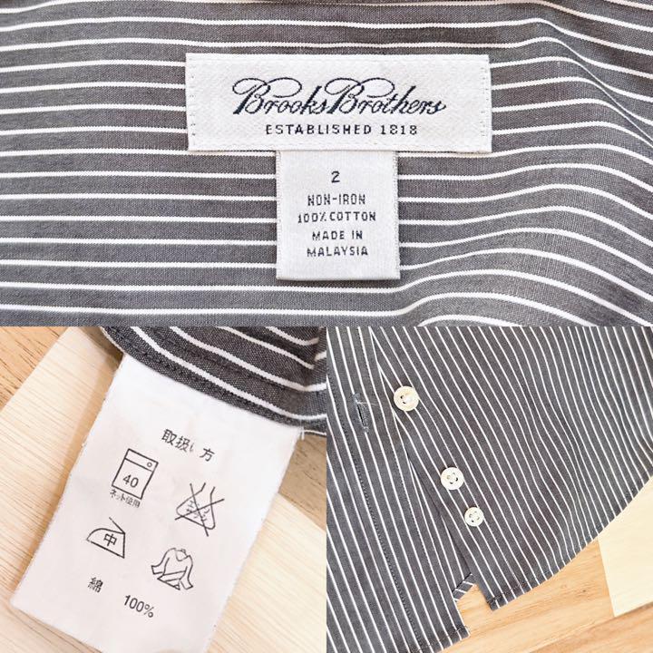 【ブルックスブラザーズ】コットン バイカラー ストライプ 長袖シャツ グレー×白【HFby6PR】レディース・洋服・春夏・秋冬【T4M4K3Y】_画像9