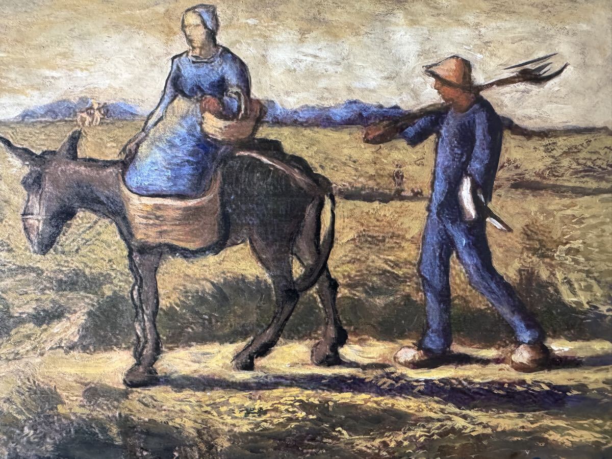 特別出品 フィンセント・ファン・ゴッホ 『 朝、仕事に行く(ミレーに倣って) 』 原画 手書き 紙/ミックス 表サイン ギャラリー印 模写_画像9