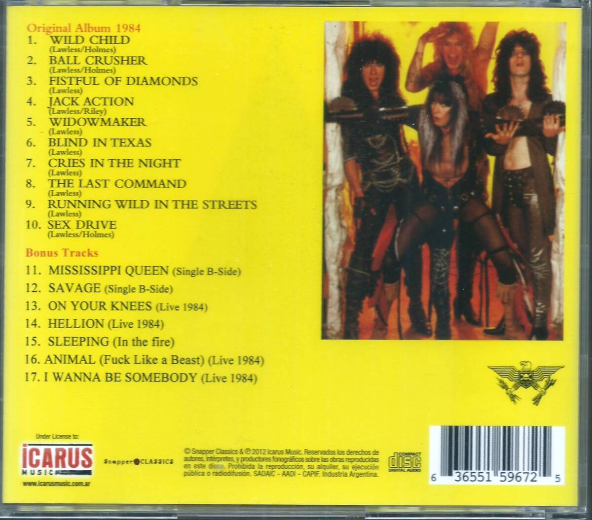 W.A.S.P. / The Last Command +7 ICARUS 946 輸入盤 CD ワスプ / ザ・ラスト・コマンド 4枚同梱発送可能_画像2