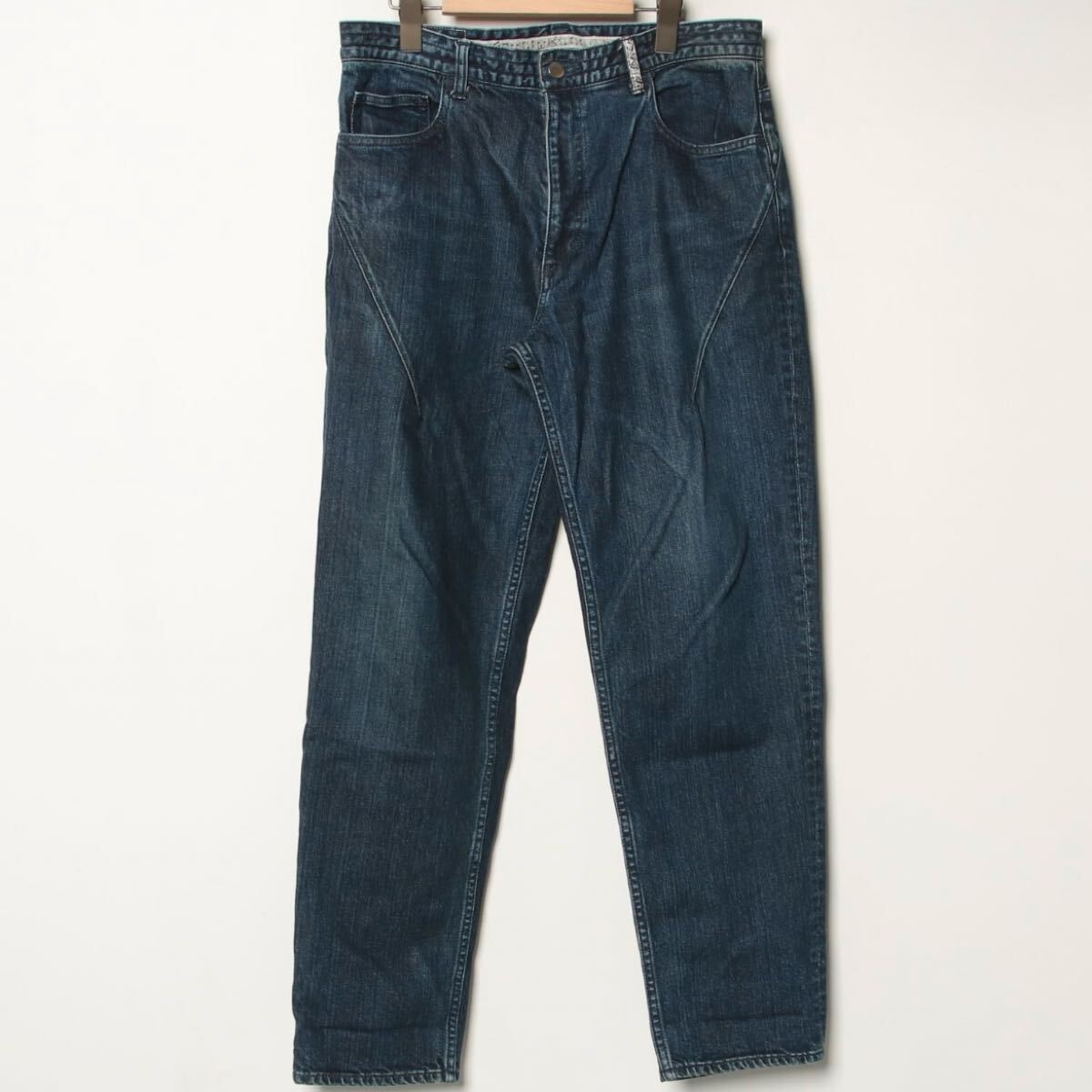 希少 レア ベルトループ パイソン柄 ヘビ柄 ナンバーナイン n(n) BY NUMBER (N) INE 加工 デニム M ボトムス Gパン_画像1