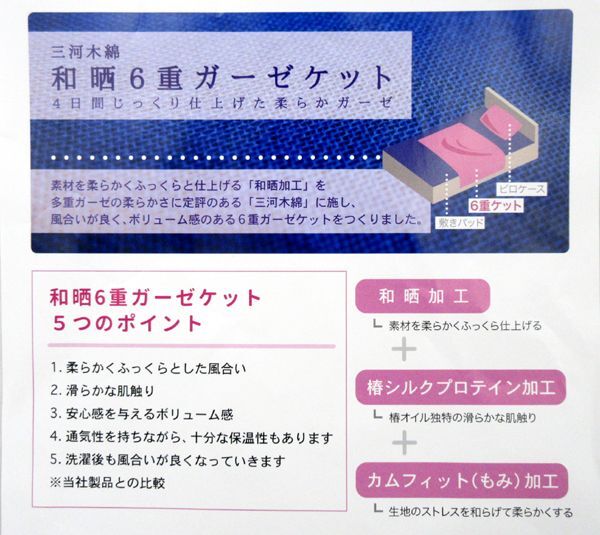 送料300円(稅込)■as001■公大 三河木綿 和曬6重ガーゼケット シングル 日本制　(夏)【シンオク】