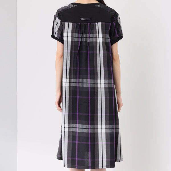 送料300円(稅込)■om426■スタイル?ラヴィー 異素材ミックス ロングフレアーワンピース 9號 11000円相當(dāng)【シンオク】