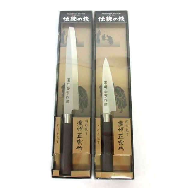 送料300円(稅込)■st492■関の刃物 濃州正宗作 とげる包丁 日本制 5種 5本【シンオク】