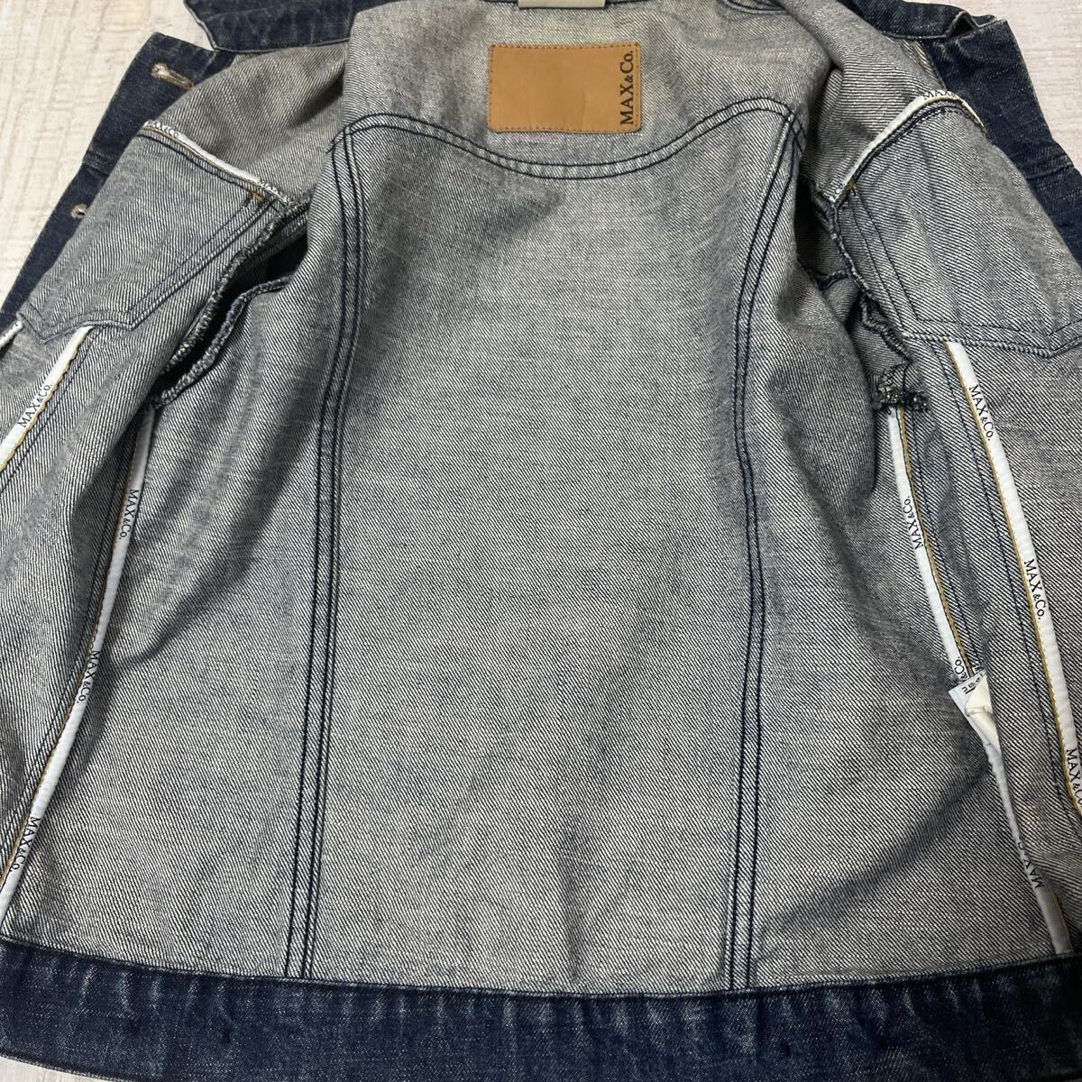 【イタリア製 ロゴボタン 美品】MAX&Co. Max Mara デニム ジャケット マックスアンドコー マックスマーラー インディゴ Gジャン ジーンズ_画像4