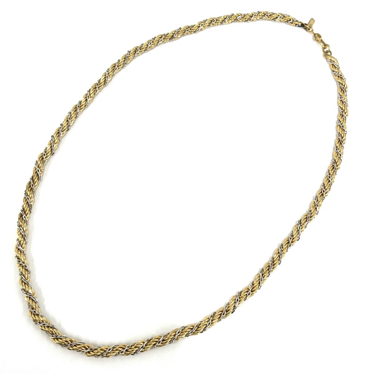 【A】MONET　モネ　ネックレス　※メッキ　ゴールドカラー×シルバーカラー　2色　中古/現状品　スクリューデザイン　ロープチェーン【0】_画像2