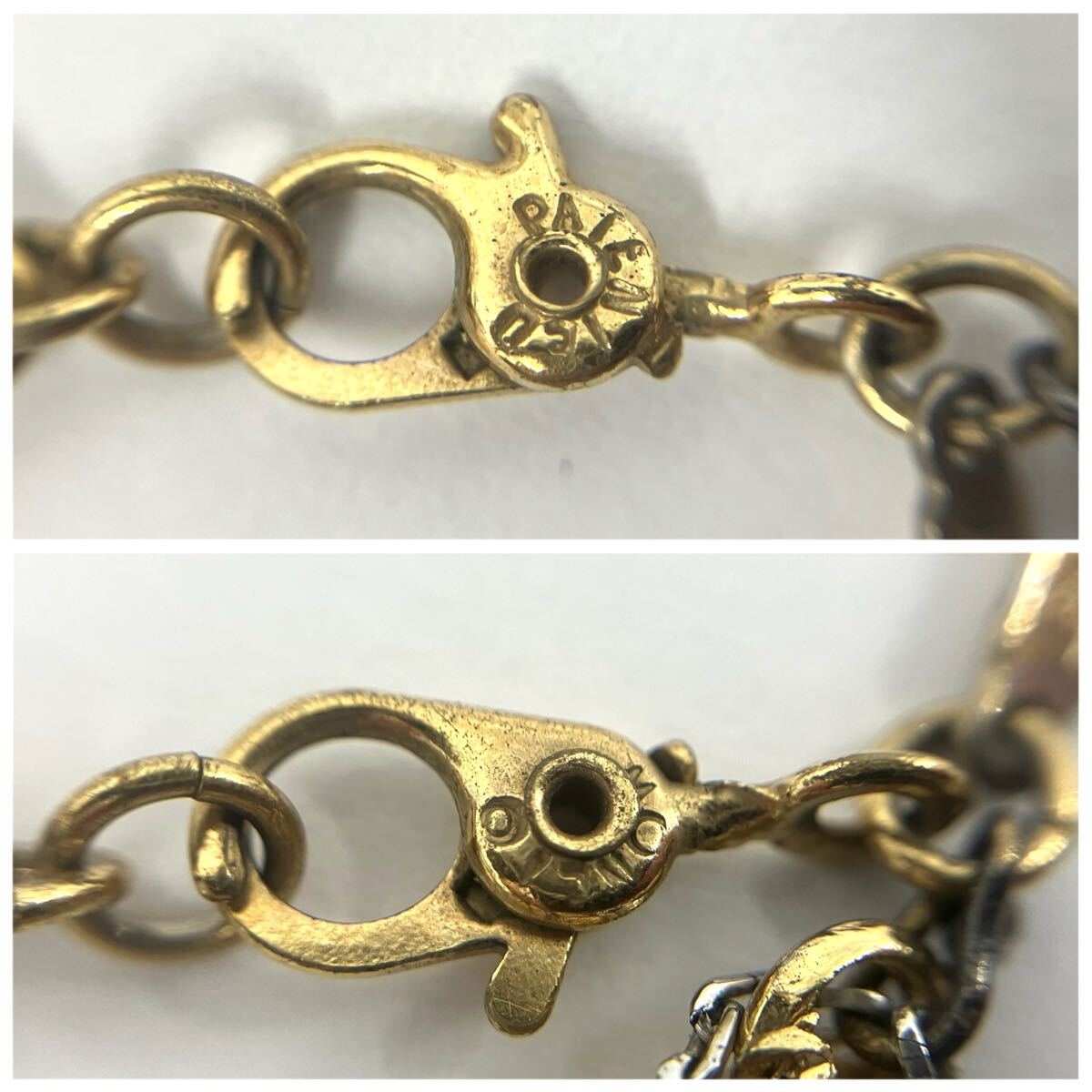 【A】MONET　モネ　ネックレス　※メッキ　ゴールドカラー×シルバーカラー　2色　中古/現状品　スクリューデザイン　ロープチェーン【0】_画像6