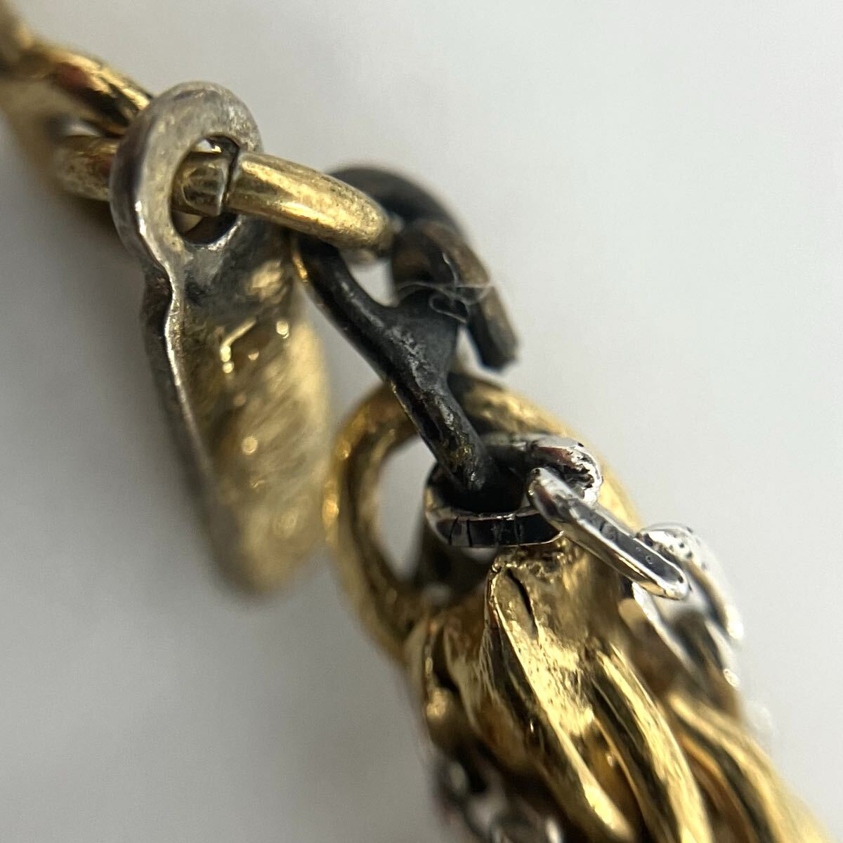 【A】MONET　モネ　ネックレス　※メッキ　ゴールドカラー×シルバーカラー　2色　中古/現状品　スクリューデザイン　ロープチェーン【0】_画像7