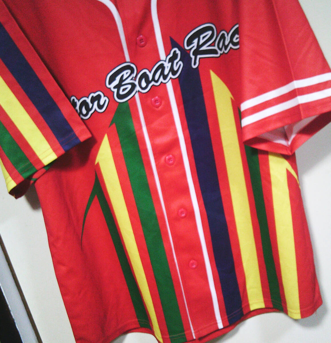 Lサイズ　赤３■新品未使用◇競艇　勝負服　半袖　＃３　3番ベースボールシャツ　ボートレース　グッズ　BOAT　RACE
