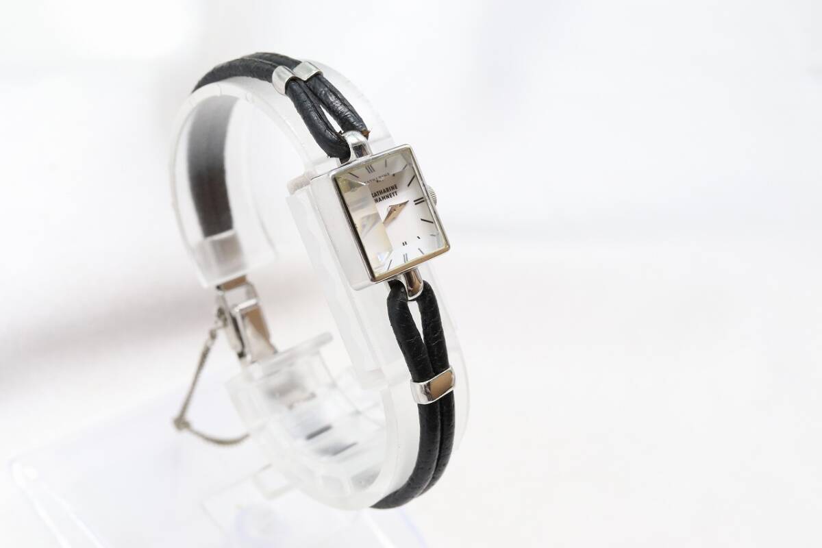 W258-28】動作品 電池交換済 KATHARINE HAMNETT キャサリンハムネット 2針 カットガラス ブレスレットウォッチ 腕時計 KH-6001 レディース_画像3