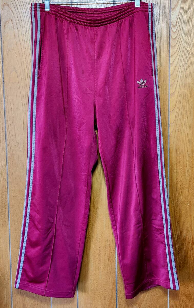 old adidas 80s トラックパンツ XL ワインレッド ゴールドベージュ ビンテージ ジャージ 古着 90s ジャージ下 アディダス 80年代 ATP_画像8