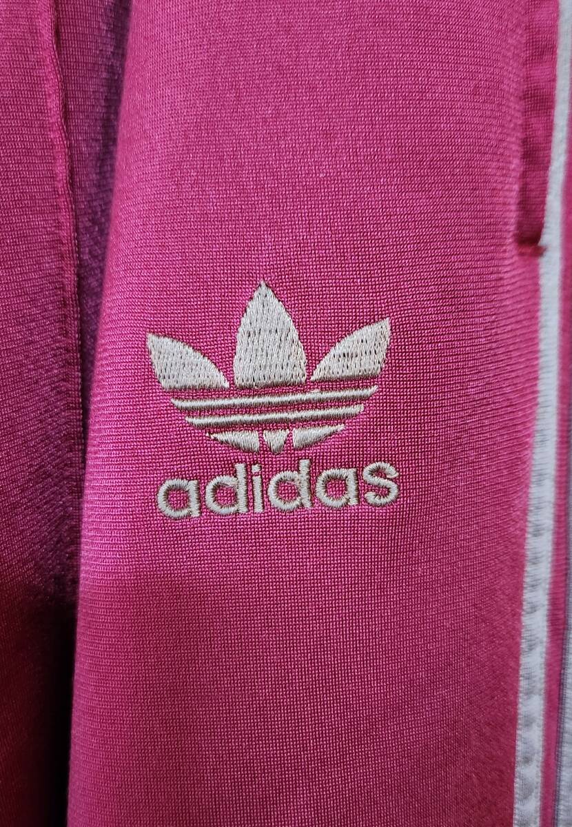 old adidas 80s トラックパンツ XL ワインレッド ゴールドベージュ ビンテージ ジャージ 古着 90s ジャージ下 アディダス 80年代 ATP_画像5
