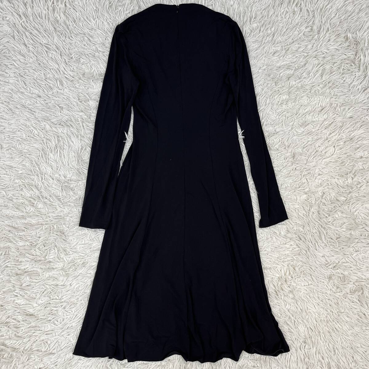 《美品》アルマーニ ロングワンピース レディース ブラック S ■K3-0312_画像5