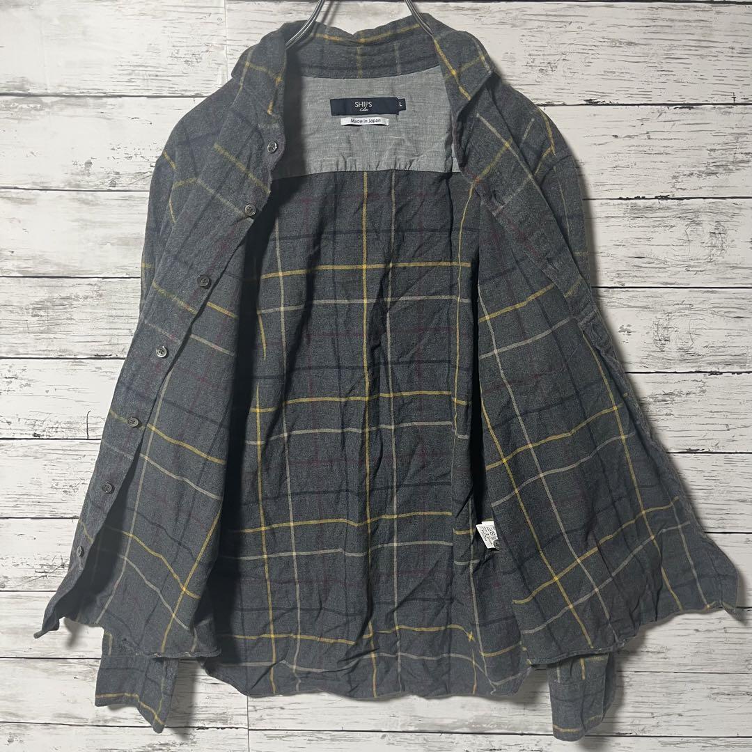 【希少商品】SHIPS チェック ボタンダウン 長袖シャツ L A341_画像7