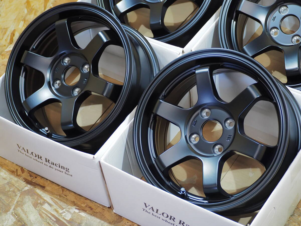 ★深リム★15inch 6.5J+38 4H100 送料無料 新品 人気 逆ゾリ 軽量 カスタムホイール1台分 タイヤset可能 AQUA COROLLA VITZ YARIS ブラック_画像1