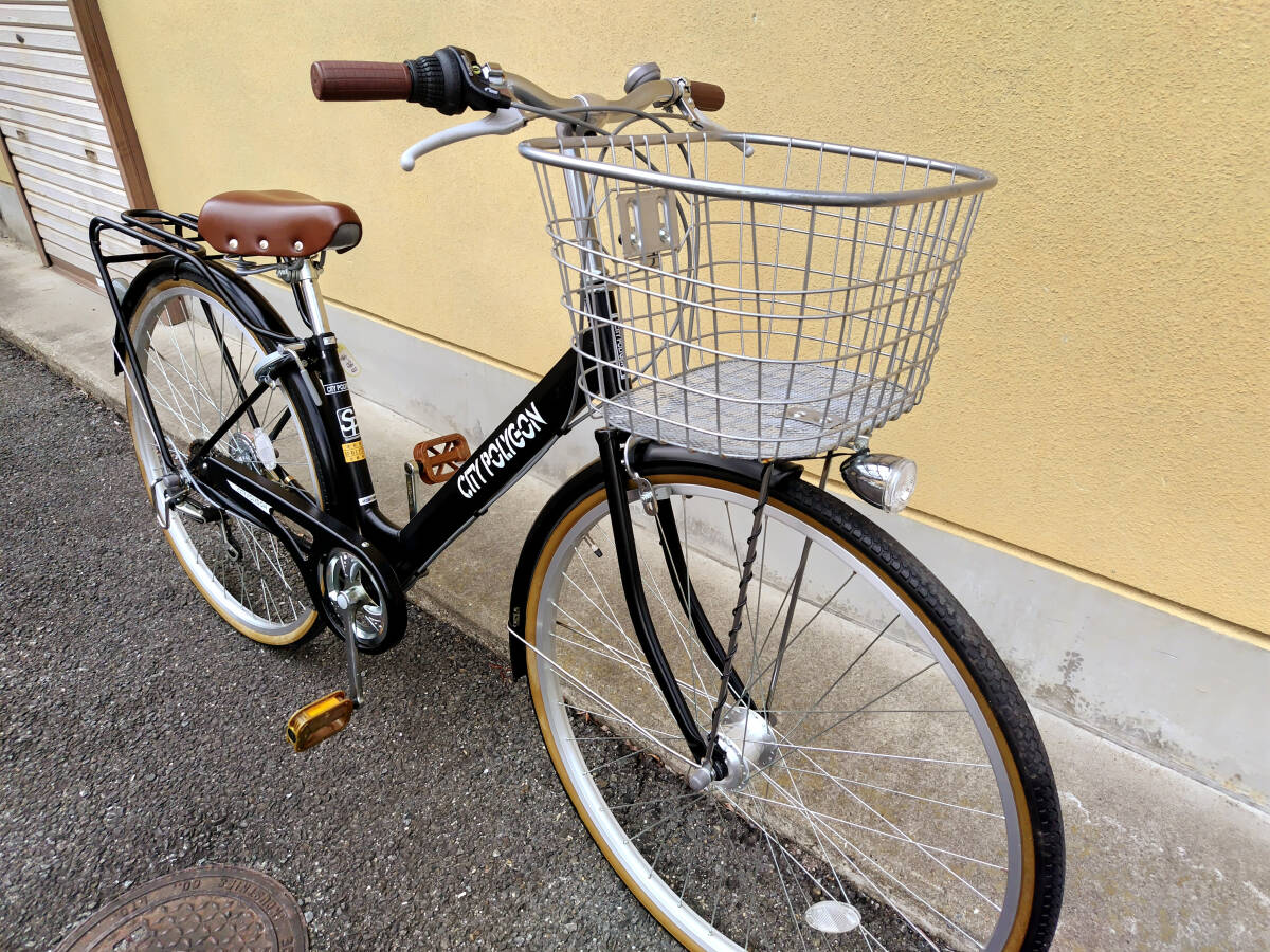 27インチ　シティサイクル　黒?。抖螇渌佟EDライト ★ 【手渡し限定　京都府八幡市より出品】