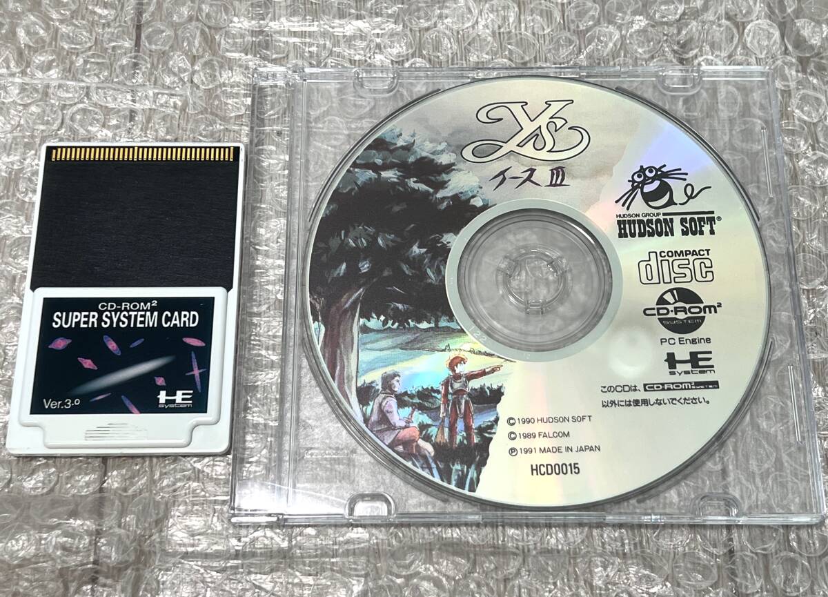 〈一部難あり?動(dòng)作確認(rèn)済み〉 PCE PCエンジン 本體 PI-TG001 ＋ 后期型 CD-Rom2 CDR-30A ＋スーパーシステムカード Ver.3.0 ＋ イースⅢ