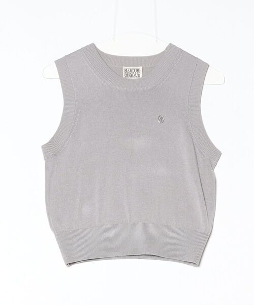 「MARITHE + FRANCOIS GIRBAUD」 ビジューノースリーブニット OS グレー レディース_画像1