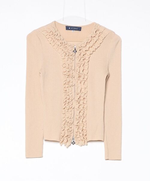 「M'S GRACY」 ニットカーディガン 40 ブラウン レディース_画像1