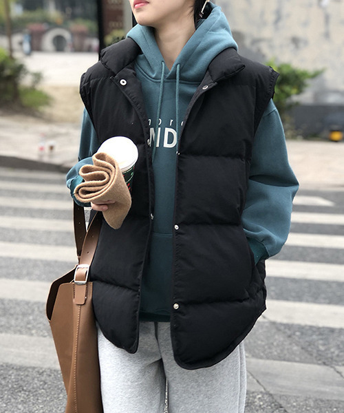 「c.u.l」 中綿ベスト M ブラック レディース_画像1