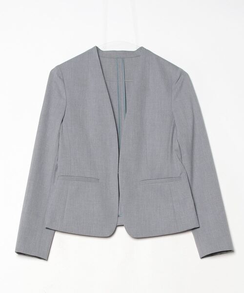 「LAUTREAMONT」 ノーカラージャケット 36 グレー レディース_画像1