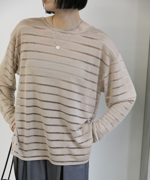 「select MOCA」 長袖カットソー FREE ライトベージュ レディース_画像1