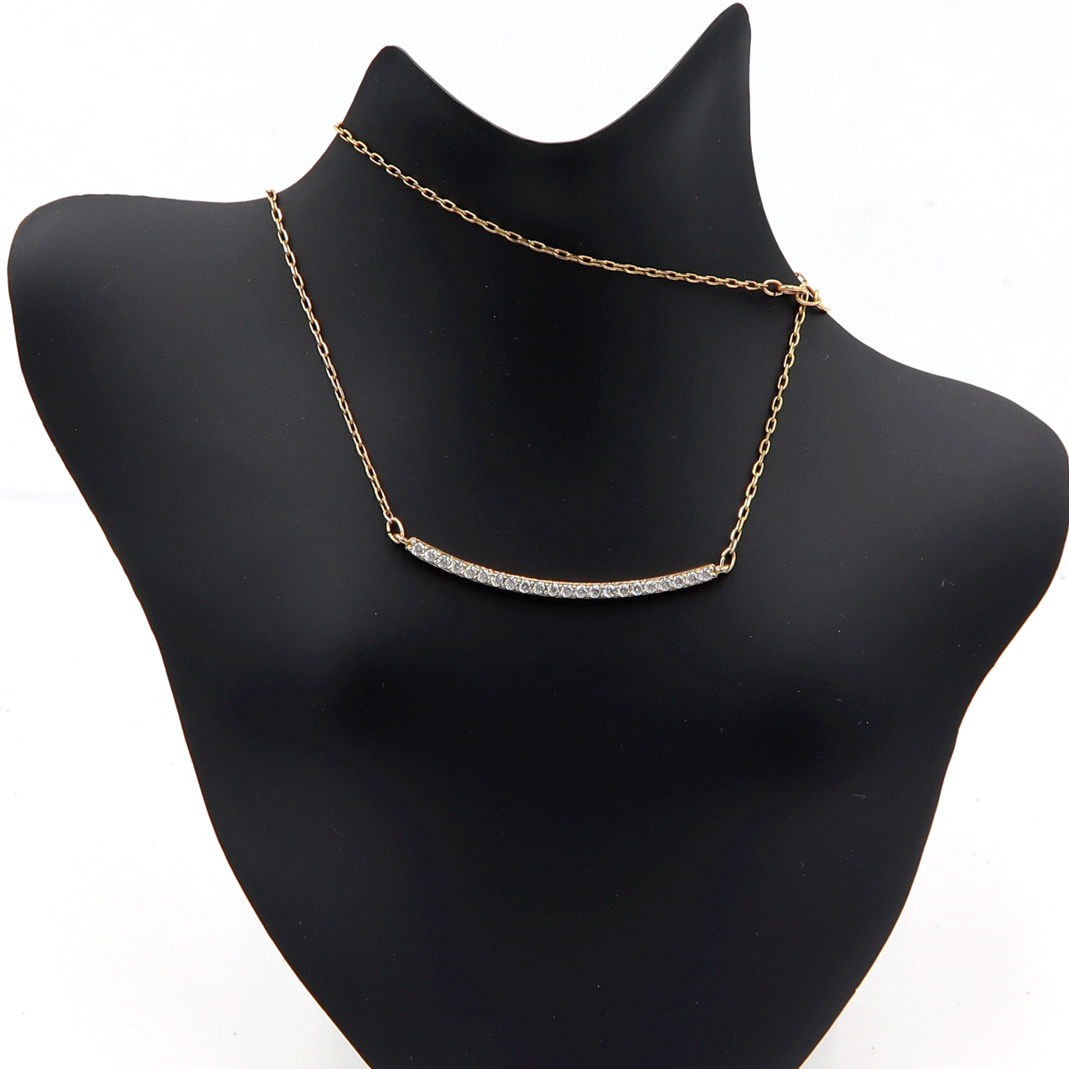 【中古】SWAROVSKI（スワロフスキー） スマイル ネックレス　重量2.88g　ネックレス長さ42cm　金属　ゴールドカラー　レディース_画像3