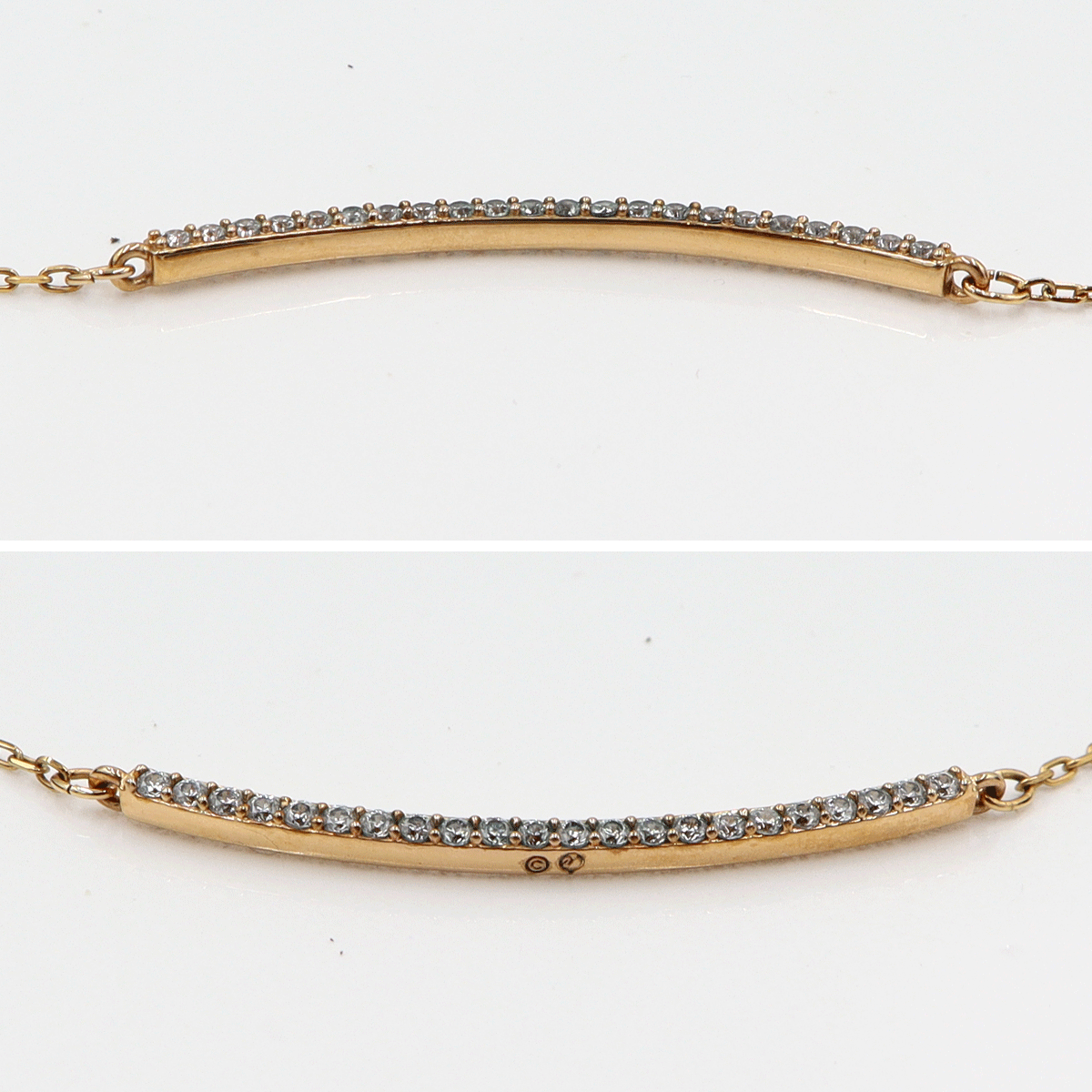 【中古】SWAROVSKI（スワロフスキー） スマイル ネックレス　重量2.88g　ネックレス長さ42cm　金属　ゴールドカラー　レディース_画像5