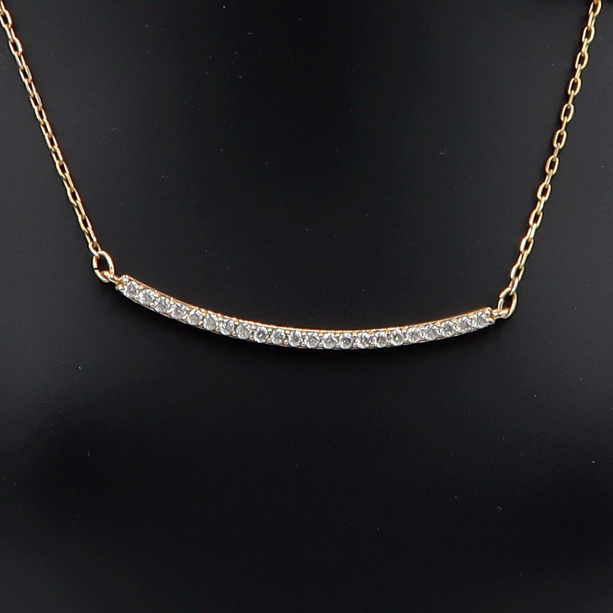 【中古】SWAROVSKI（スワロフスキー） スマイル ネックレス　重量2.88g　ネックレス長さ42cm　金属　ゴールドカラー　レディース_画像1