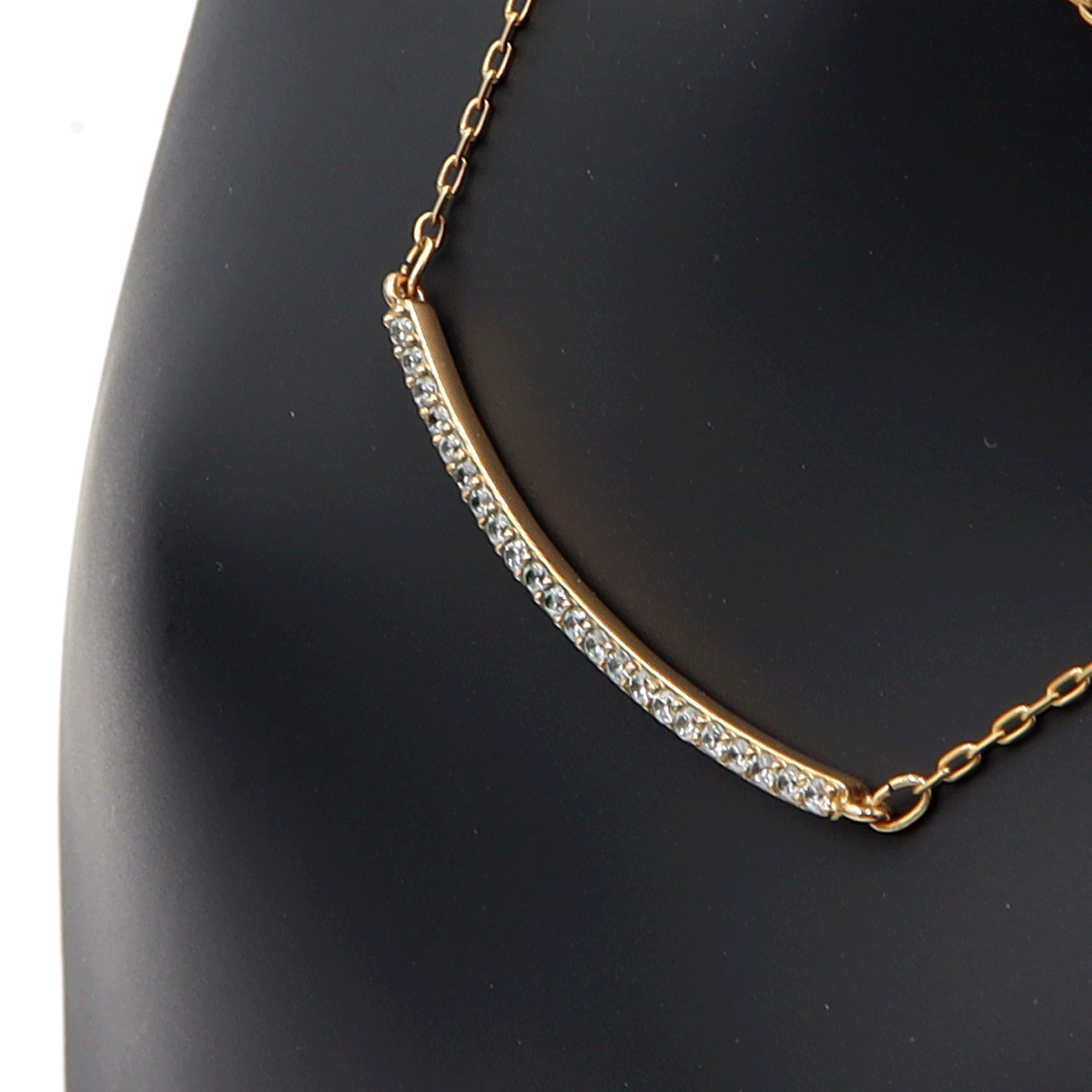 【中古】SWAROVSKI（スワロフスキー） スマイル ネックレス　重量2.88g　ネックレス長さ42cm　金属　ゴールドカラー　レディース_画像2