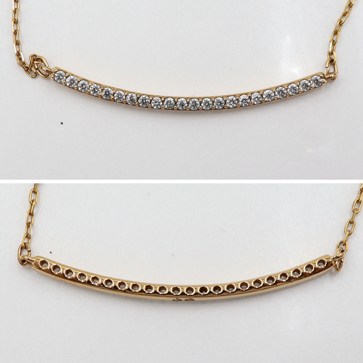 【中古】SWAROVSKI（スワロフスキー） スマイル ネックレス　重量2.88g　ネックレス長さ42cm　金属　ゴールドカラー　レディース_画像4