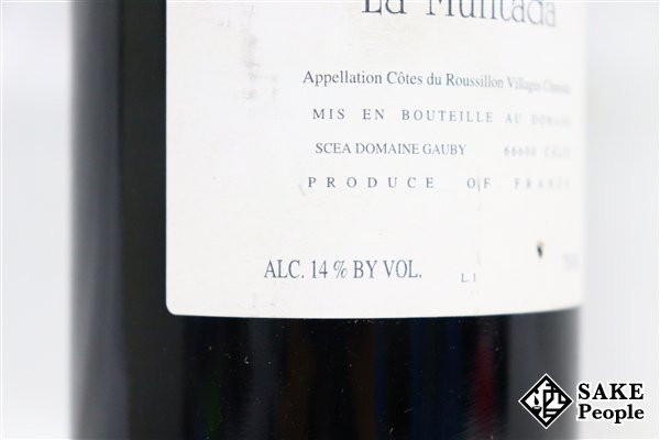 ■注目! コート デュ ルーション ヴィラージュ ムンタダ 2000 ドメーヌ ゴビー 750ml 14％ フランス 赤