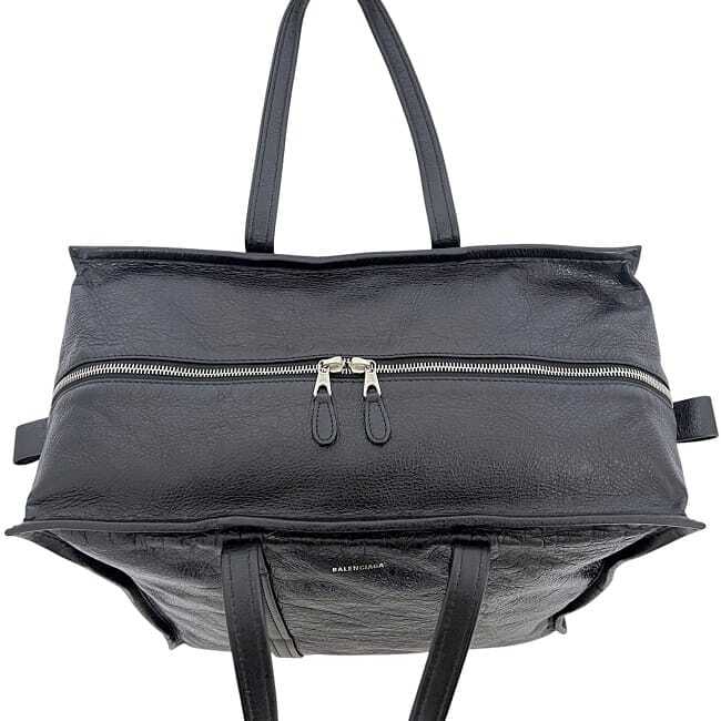 バレンシアガ トートバッグ バザールショッパー Ｍ f-24157 ブラック 480792 美品 レザー 中古 1000_画像8