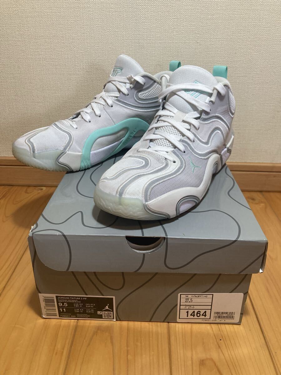 【美中古】NIKE JORDAN TATUM3 PF ジョーダンテイタム ナイキ スニーカー 27.5 白_画像1