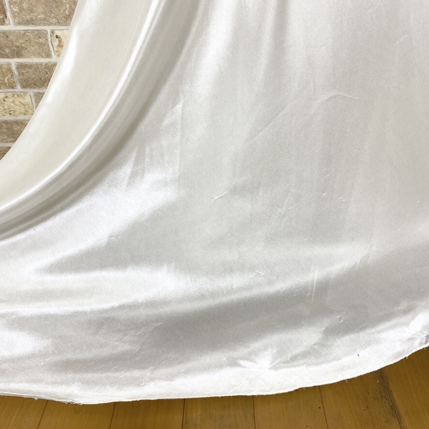 1円 ドレス ZIZI Dress ホルターネックタイプドレス 白系光沢 纟引きキズ多い カラードレス キャバドレ 　中古１４５５８