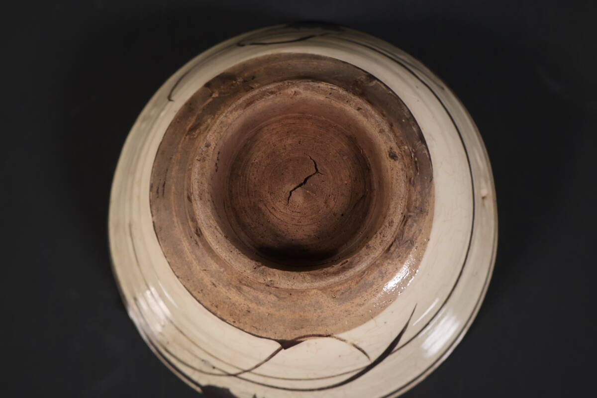 【和】(A3433) 時代古作 元明 絵高麗鉢 菓子器 箱書有 保管箱有 磁州窯_画像7