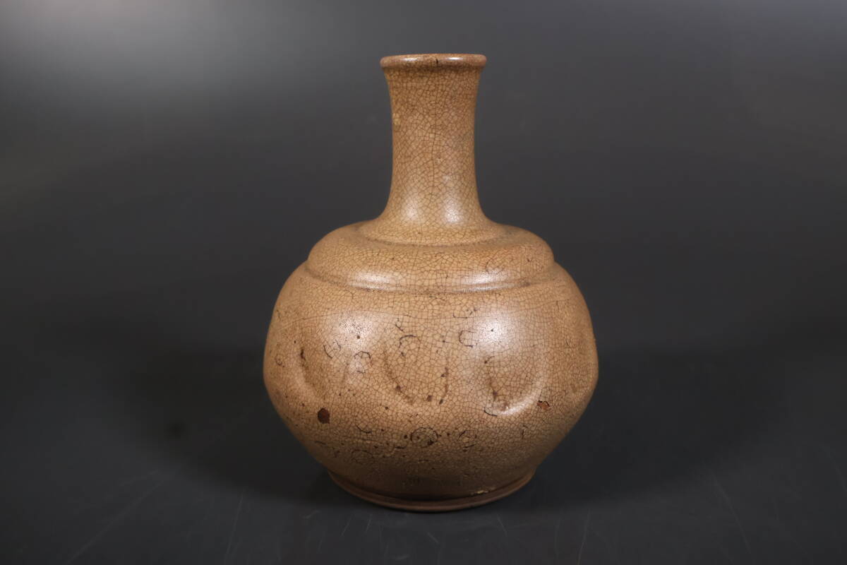 【和】(A3505)　時(shí)代古作　江戸　古唐津徳利　酒器　花生　保管箱有