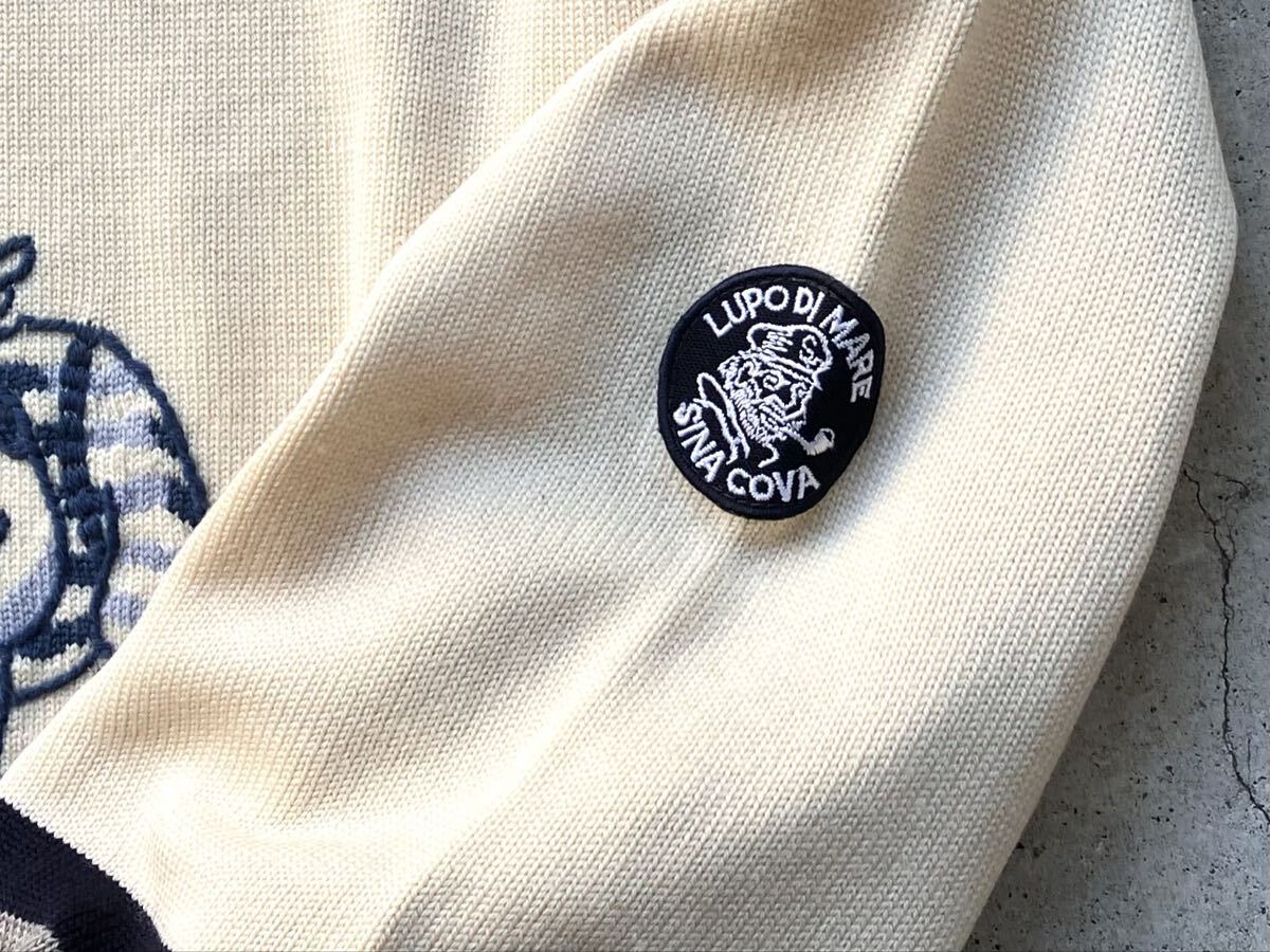 新品同様 SINA COVA ウールニットセーター M シナコバ メンズ 刺繍 ワッペン_画像7