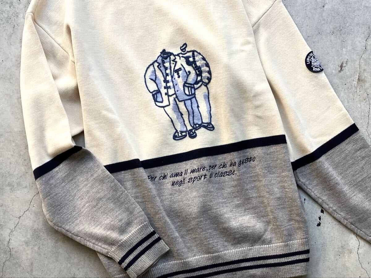 新品同様 SINA COVA ウールニットセーター M シナコバ メンズ 刺繍 ワッペン_画像8