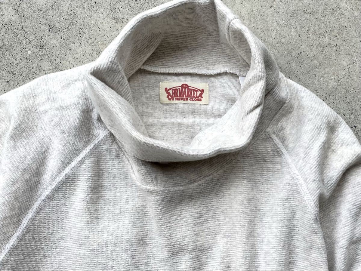 美品 ハリウッドランチマーケット タートルネック仕様 ストレッチフライス カットソー 4/XL メンズ 長袖 Tシャツ 刺繍 ニット